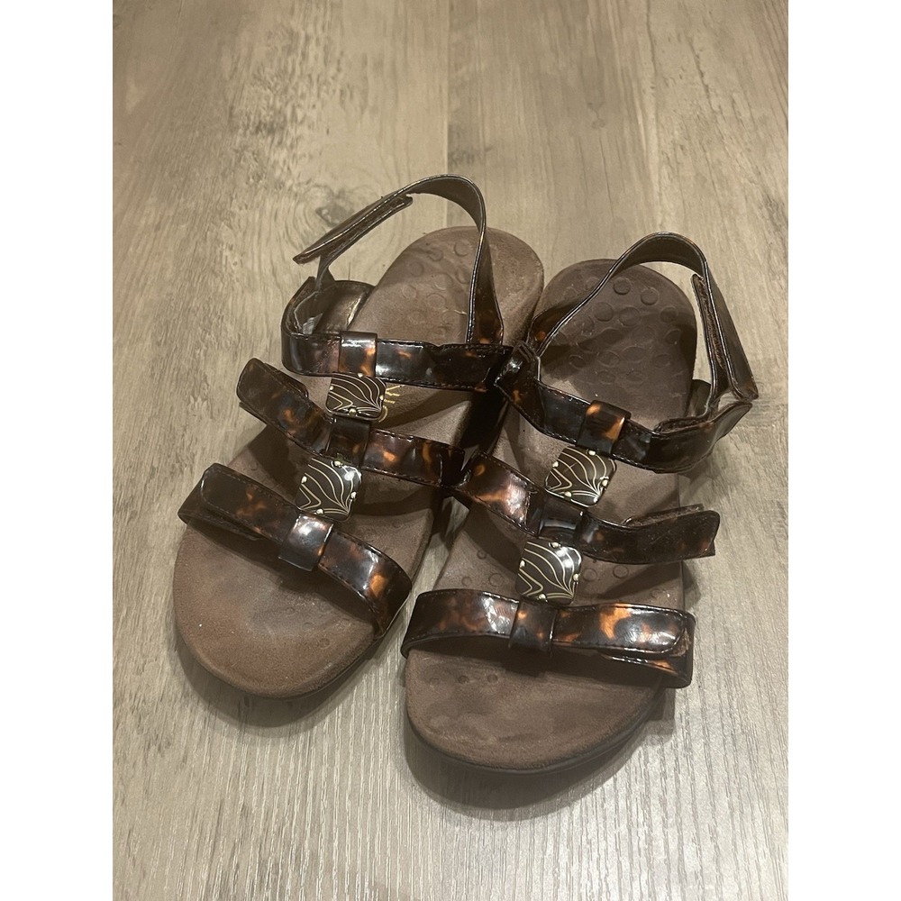 Vionic Women's Amber Sandals Brown Tortoise Shell Size 6‎ Strappy